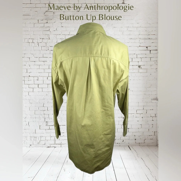 Maeve | Green Button Up Blouse - Picture 2 of 4